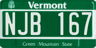 VT license plate NJB167