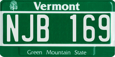 VT license plate NJB169