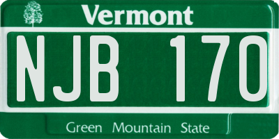 VT license plate NJB170