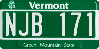 VT license plate NJB171