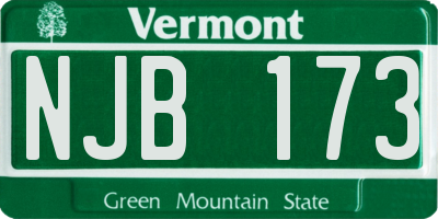 VT license plate NJB173