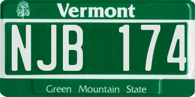 VT license plate NJB174