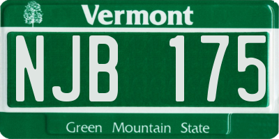 VT license plate NJB175