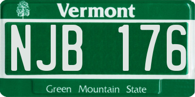 VT license plate NJB176