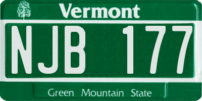 VT license plate NJB177