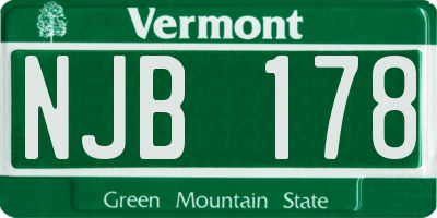 VT license plate NJB178