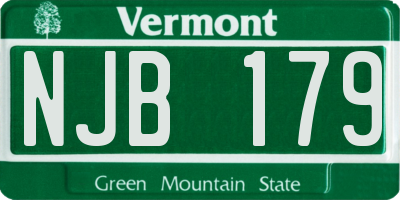 VT license plate NJB179
