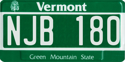 VT license plate NJB180