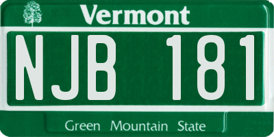 VT license plate NJB181