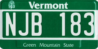 VT license plate NJB183