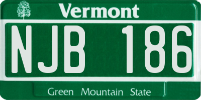VT license plate NJB186