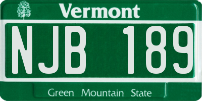 VT license plate NJB189