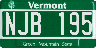 VT license plate NJB195