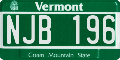 VT license plate NJB196