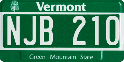 VT license plate NJB210