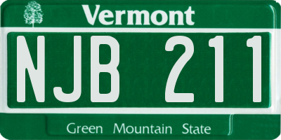 VT license plate NJB211