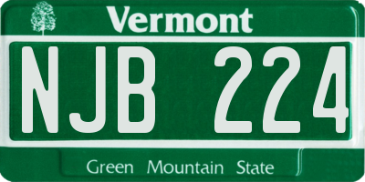 VT license plate NJB224