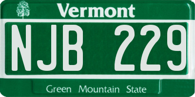 VT license plate NJB229