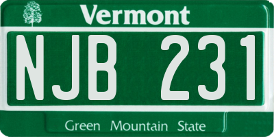 VT license plate NJB231
