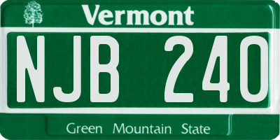 VT license plate NJB240