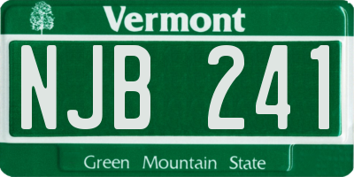 VT license plate NJB241