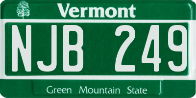 VT license plate NJB249