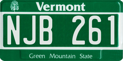 VT license plate NJB261