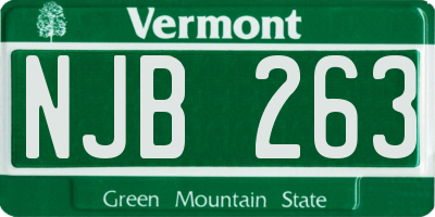 VT license plate NJB263