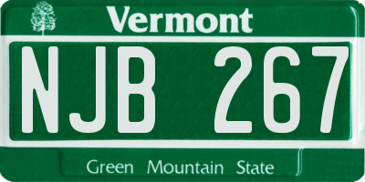 VT license plate NJB267
