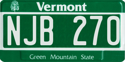VT license plate NJB270