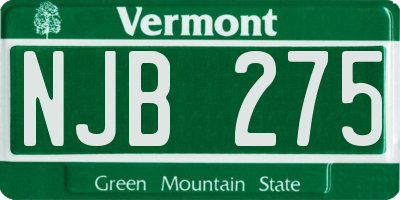 VT license plate NJB275