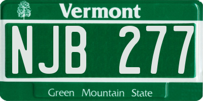 VT license plate NJB277