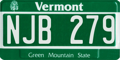 VT license plate NJB279