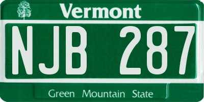 VT license plate NJB287