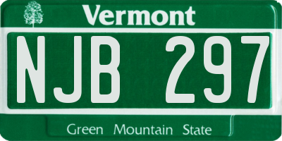 VT license plate NJB297