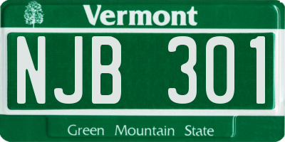 VT license plate NJB301