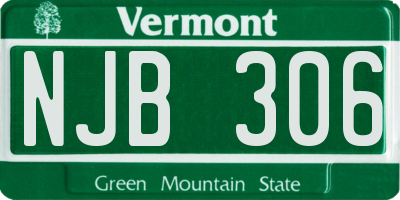 VT license plate NJB306