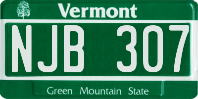 VT license plate NJB307