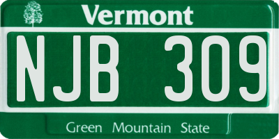VT license plate NJB309
