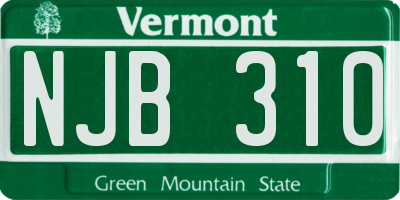 VT license plate NJB310