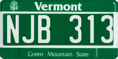 VT license plate NJB313