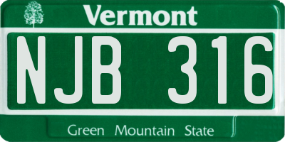 VT license plate NJB316