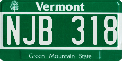 VT license plate NJB318