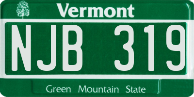VT license plate NJB319