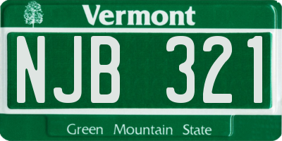 VT license plate NJB321