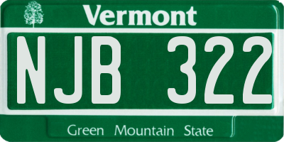 VT license plate NJB322