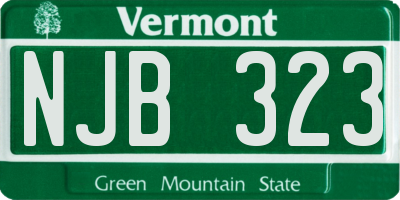 VT license plate NJB323