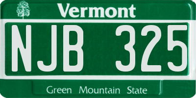 VT license plate NJB325
