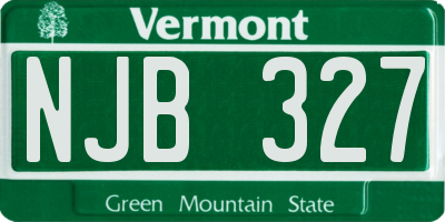VT license plate NJB327