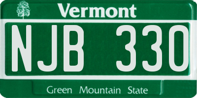 VT license plate NJB330